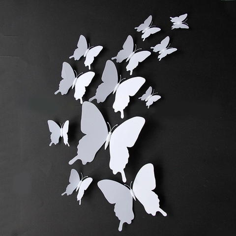 3D Mariposa Pegatinas De Pared PVC DIY Mariposas Decorativas Para Hogar Dormitorio Boda Fiesta Decoración Y Accesorios