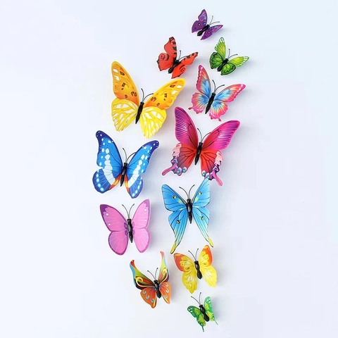 Stickers Muraux Papillon 3D Réalistes En PVC Autocollants De Décoration Intérieure Papillons Magnétiques Pour Salon Chambre