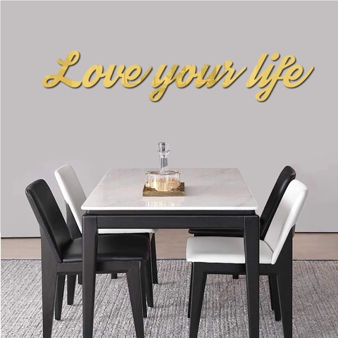 Love Your Life Acrylic 3D Mirror Wall Sticker For Home Living Room Bedroom Modern Minimalist Art Inspirational Quote Decor