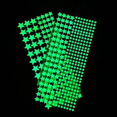 Fluorescent Green PVC Luminous Wall Stickers Collection Star Dot Moon Pattern Decorative Decals For Kids Bedroom Home Decor