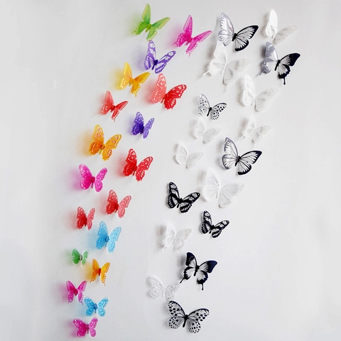 Creative 3D Stereo Butterfly Wall Stickers Waterproof PVC Butterfly Decals For Kids Room Bedroom Living Room Home DIY Decor