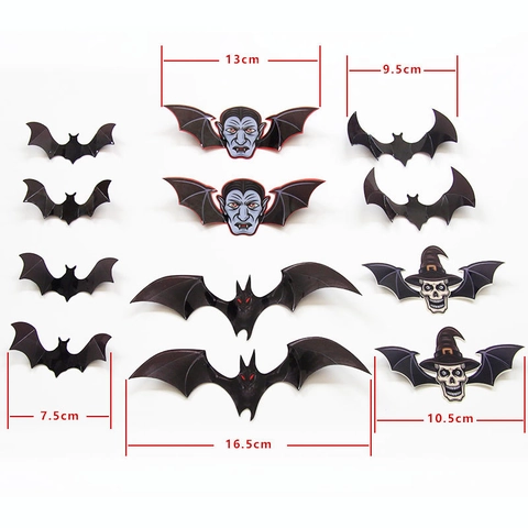 Halloween 3D Fledermaus Wandtattoo Gruselige Vampir Fledermaus Fensteraufkleber Schwarz PVC Stereoskopische Deko Für Party