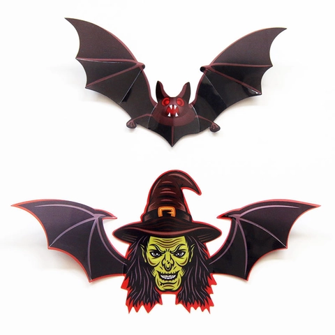 Halloween 3D Vleermuis Muurstickers PVC DIY Horror Heks Vleermuisvleugel Verwijderbare Stickers Voor Huis Raam Feest Decoratie
