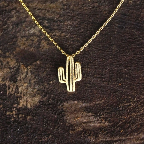 Minimalistische Legierung Kaktus Anhänger Halskette Zierliche Metall Schlüsselbein Kette Schmuck Geburtstagsgeschenk Damen Mode