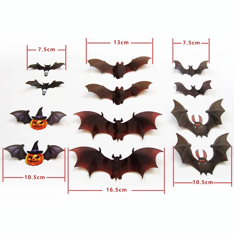 Halloween 3D Fledermaus Kürbis Wandaufkleber PVC Wasserdicht Stereoskopisch DIY Fledermaus Decals Für Heim Party Dekoration
