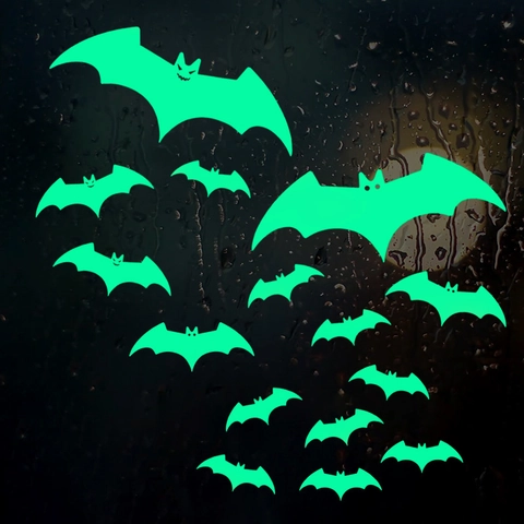 Halloween Glow In The Dark Vleermuis Muurstickers PVC Lichtgevende Vleermuis Decals Fluorescerende Spooky Vleermuis Silhouetten Voor Festival Home Party