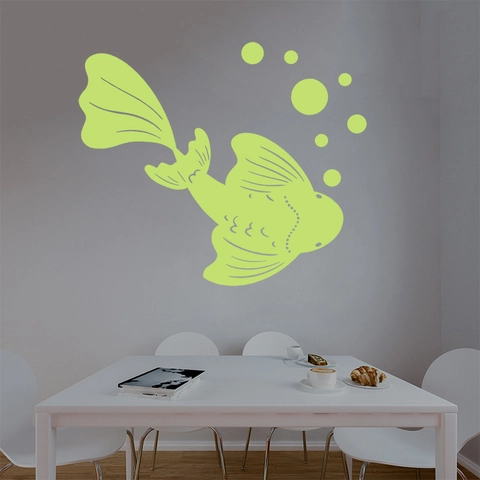 Lichtgevende Koikarper Muursticker Glow In The Dark PVC Fluorescerend DIY Dier Muurstickers Voor Woonkamer Slaapkamer Decoratie