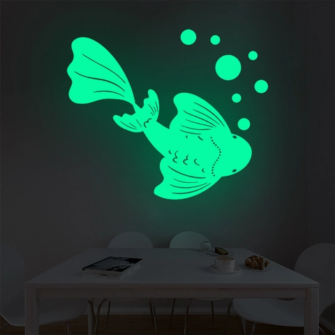 Lichtgevende Koikarper Muursticker Glow In The Dark PVC Fluorescerend DIY Dier Muurstickers Voor Woonkamer Slaapkamer Decoratie
