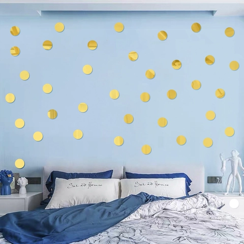 Stickers Muraux Miroir Cercle Acrylique Moderne Autocollant Géométrique Décoratif DIY Miroir Décalcomanie Pour Salon Chambre