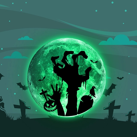 Halloween Mond Wandtattoo Leuchtet Im Dunkeln Fledermaus Geist Hexe Silhouette Luminous PVC Fluoreszierendes Dekor Für Kinderzimmer