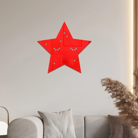 Pegatina de Espejo Estrella de Acrílico Patrón Pestañas Calcomanía 3D Impermeable para Dormitorio Infantil Baño Hogar