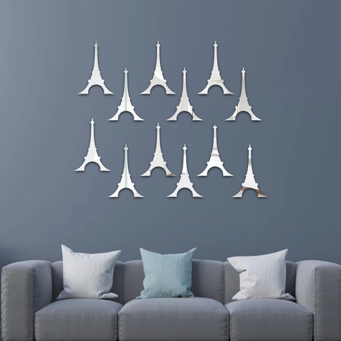 Moderner Acryl Spiegel Wandaufkleber Eiffelturm Design Selbstklebend Wasserdicht Deko Für Wohnzimmer Schlafzimmer DIY Wandkunst