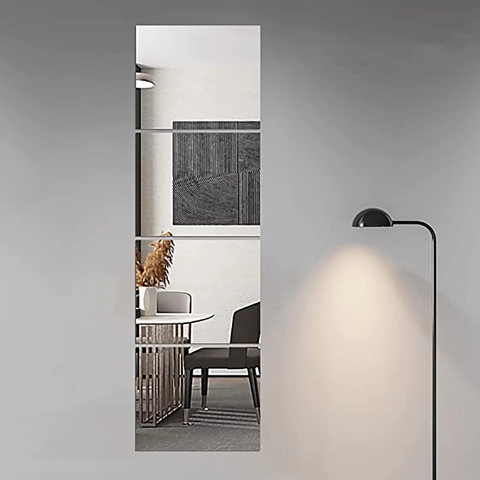 Autocollants Muraux Miroir en Acrylique Incassables Feuilles de Miroir Auto-adhésives pour Décoration Murale de Salon Chambre