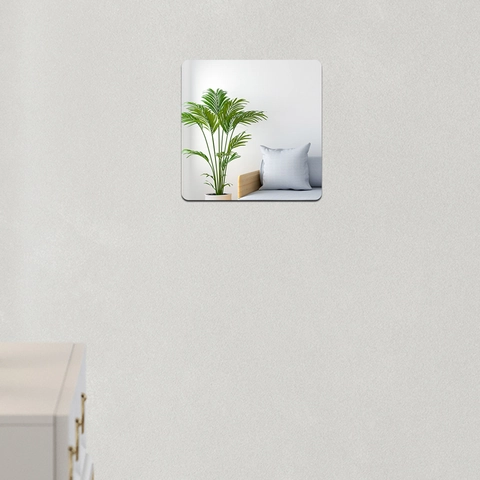 Acryl Vierkante Afgeronde Hoeken Spiegel Muursticker Zelfklevend Waterdicht Frameloos Decoratieve Spiegel Voor Huis