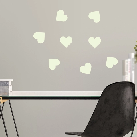 Adesivi Murali a Forma di Cuore Luminosi al Buio Blu Fluorescente in PVC Autoadesivi per Camera dei Bambini e Camera da Letto