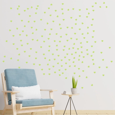 Adesivi Murali a Cuore Luminosi Fluorescenti in PVC Glow In The Dark Per Cameretta Bambini Dormitorio Decorazioni Casa