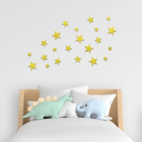 Pegatina de Pared de Espejo de Estrella de Acrílico DIY Calcomanías de Estrella 3D Extraíbles Para Habitación de Niños Sala de Estar