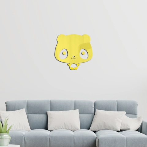 Pegatina de Pared Espejo Acrílico Panda Dibujos Animados DIY Espejo Decorativo Autoadhesivo para Habitación Infantil Casa