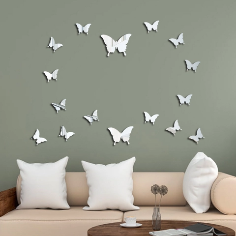 3D Spiegel Schmetterling Wandaufkleber DIY Acryl Selbstklebende Wandtattoos Für Wohnzimmer Schlafzimmer Home Decor Moderne Wandkunst