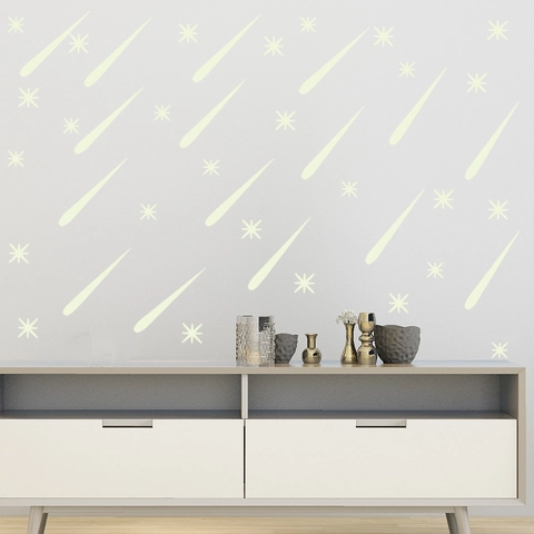 Leuchtende Meteor Stern Wandaufkleber Glow In The Dark DIY Selbstklebend Fluoreszierende Sternenhimmel Decals Für Kinderzimmer Heimdeko