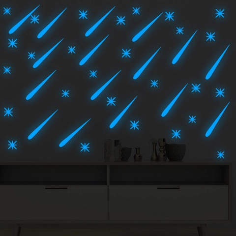 Leuchtende Meteor Stern Wandaufkleber Glow In The Dark DIY Selbstklebend Fluoreszierende Sternenhimmel Decals Für Kinderzimmer Heimdeko