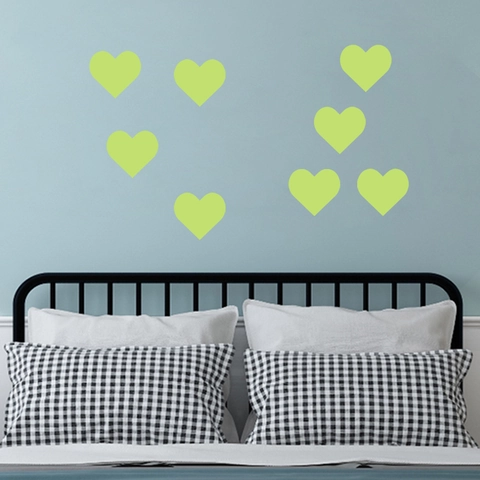 Adesivi Murali a Cuore Luminosi Si Illuminano al Buio PVC Fluorescenti Decalcomanie a Cuore per Cameretta Bambini Casa
