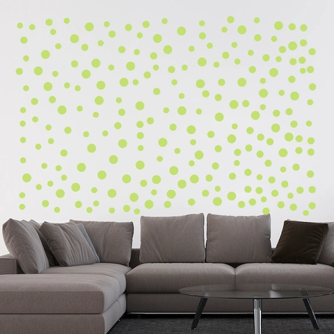 Luminous Polka Dot Wall Stickers Glow In The Dark PET Fluorescent Green Circle Bear Decals For Kids Room Bedroom Home Decor
