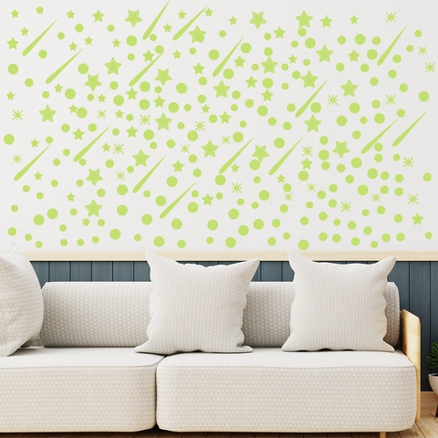 Lichtgevende Sterren En Maan Muurstickers Glow In The Dark Fluorescerende PVC Decoratieve Stickers Voor Kinderkamer Slaapkamer