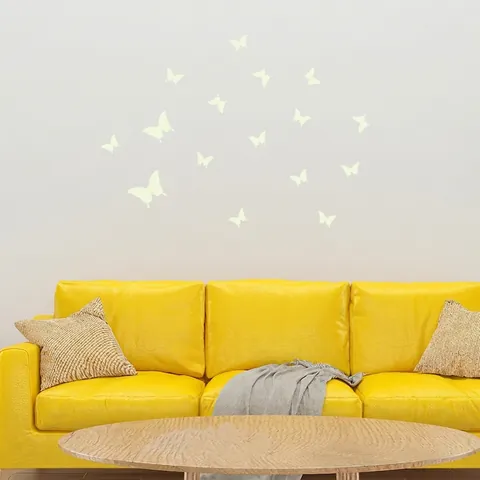 Luminous Butterfly Wall Stickers Glow In The Dark 3D Butterfly Mural Decals PVC Removable Self Adhesive For Bedroom Living Room Home Decoration