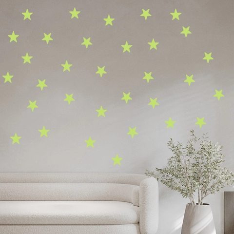 Luminous Star Wall Stickers Glow In The Dark Fluorescent Green Star Decals For Kids Bedroom Nursery Ceiling DIY Wall Art Decor