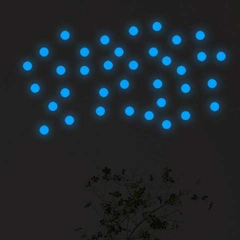 Adesivi Murali a Punti Blu Fluorescenti Cielo Stellato PVC Autoadesivi per Soggiorno Camera da Letto Bambini Decorazione Casa