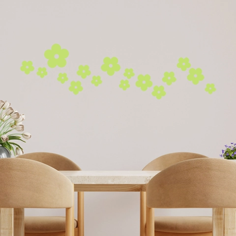 Adesivi Murali Fiori Luminosi Fluorescenti Al Buio in PVC Verde Fluorecente Decalcomanie Floreali Per Camera Da Letto Casa