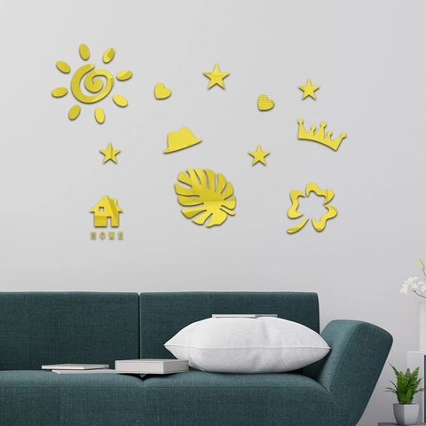 Adesivo da Parete Specchio Acrilico 3D Moderno DIY Riflettente Home Decor Decalcomania Per Soggiorno Camera da Letto Parete TV