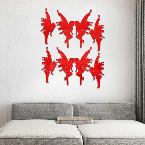 3D Espejo Hada Pegatinas de Pared Acrílico Pixie Silueta Espejo Calcomanías para Niños Dormitorio Sala de Estar Elegante Decoración Hogar