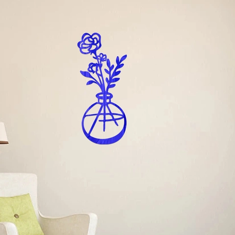 3D Acrylic Mirror Wall Sticker Minimalist Vase Flower Line Art Decal For Living Room Bedroom Home Decor Waterproof DIY Mural