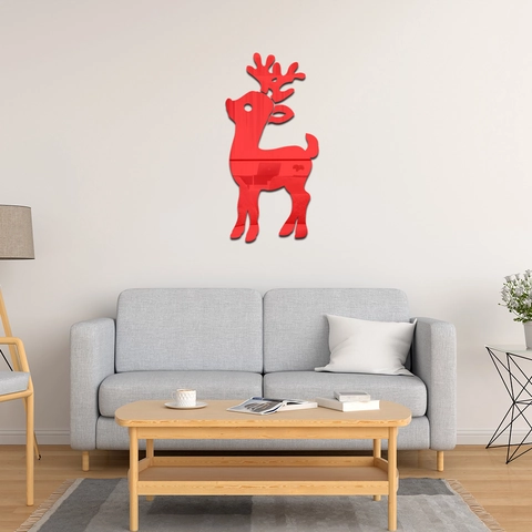 3D Acryl Spiegel Rentier Wandtattoo DIY Tier Silhouette Aufkleber Für Wohnzimmer Schlafzimmer Home Deko Weihnachtsgeschenk