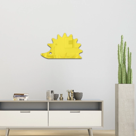 Creativo Adesivo da Parete a Specchio in Acrilico a Forma di Riccio 3D DIY Silhouette di Animale per Cameretta Bambini