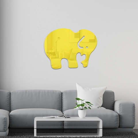 Pegatinas de Pared de Espejo 3D de Acrílico de Elefante Autoadhesivas Calcomanías de Espejo de Animal DIY para Cuarto de Niños Sala Decoración