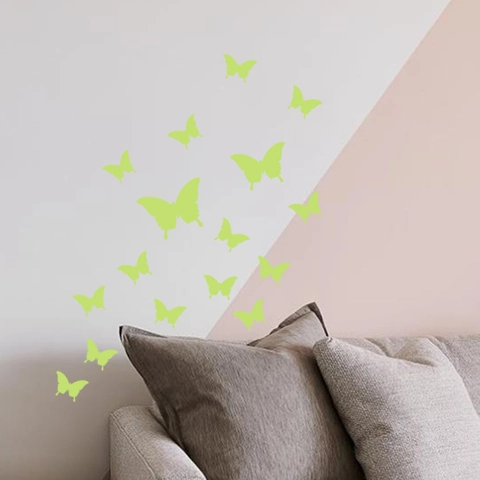 3D Luminous Butterfly Wall Stickers Glow In The Dark PET Removable Butterfly Decals For Kids Room Bedroom Living Room Home Decor
