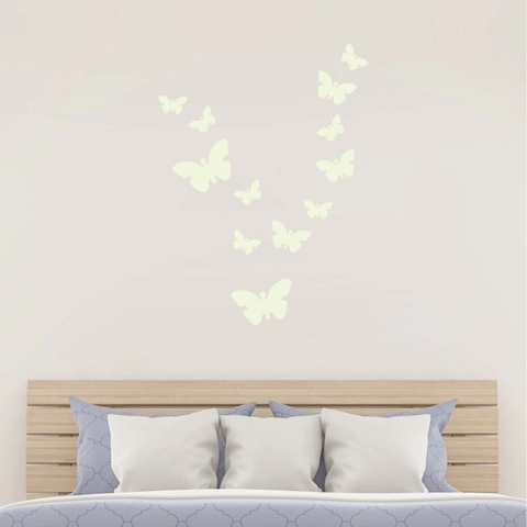 Adesivo Murale Farfalla Fluorescente Blu Che Brilla Al Buio Per Camera Dei Bambini Letto Soggiorno Decorazione Casa DIY PET