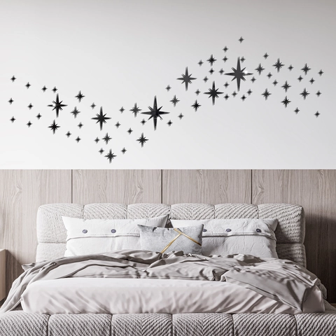 Pegatinas de Pared de Espejo 3D Estrellas Acrílico Autoadhesivas Estrellas DIY Techo Decoración Para Dormitorio Sala Estar