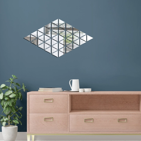 Modern 3D Triangle Mirror Wall Stickers Acrylic DIY Geometric Background Decor Waterproof Self Adhesive Wall Decals For Home