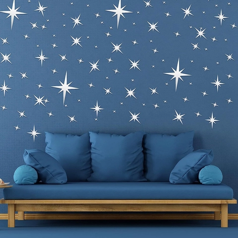 Adesivi Murali Stelle Specchio Acrilico 3D Stereoscopico Cielo Stellato DIY Decorazione Parete Per Soggiorno Camera