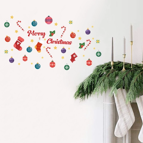 Frohe Weihnachten Wandaufkleber PVC Abnehmbare Fensterbilder Für Feiertage Haus Deko Party Dekoration Festlicher Wandtattoo