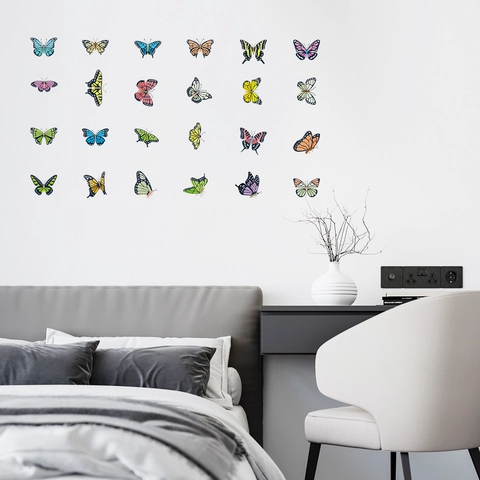 3D Mehrfarbige Schmetterling Wandtattoo PVC Abnehmbare DIY Schmetterling Aufkleber Für Schlafzimmer Wohnzimmer Haus Dekoration Kunst Wandbild