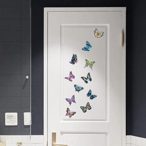 3D Multi-color Butterfly Wall Stickers PVC Removable DIY Decorative Butterfly Decals For Kids Room Living Room Bedroom Home Decor