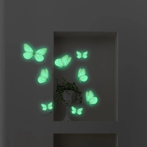 Leuchtende Schmetterling Wandtattoos PVC Fluoreszierende Schmetterling Aufkleber Für Wohnzimmer Schlafzimmer Home Dekoration