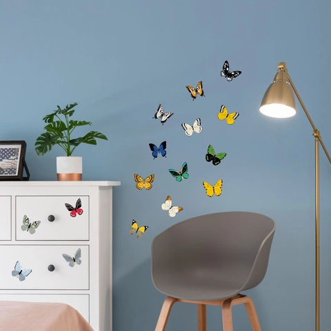 Simulation PVC Schmetterling Wandsticker Bunte 3D Dekorative Aufkleber Für Schlafzimmer Wohnzimmer DIY Home Decor Wandbild