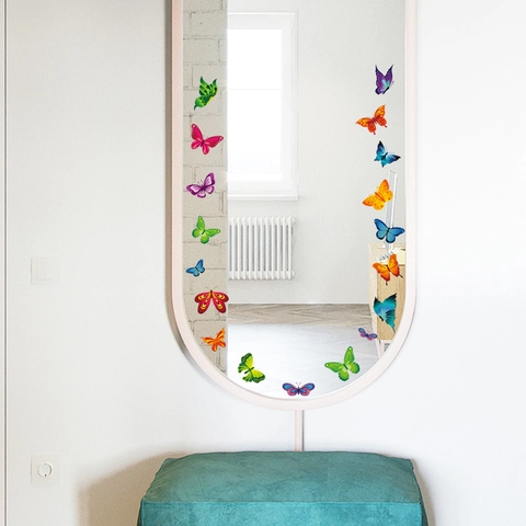 18 STÜCK Mehrfarbige Schmetterling Wandtattoo Kreative PVC Wasserdichte Spiegelaufkleber Für Wohnzimmer Schlafzimmer Kühlschrank Deko