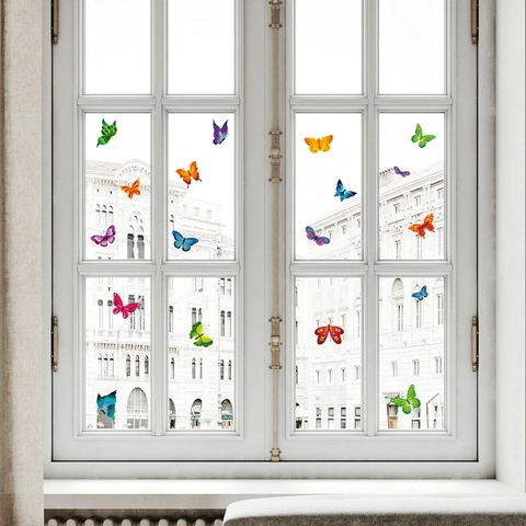 18 STÜCK Mehrfarbige Schmetterling Wandtattoo Kreative PVC Wasserdichte Spiegelaufkleber Für Wohnzimmer Schlafzimmer Kühlschrank Deko